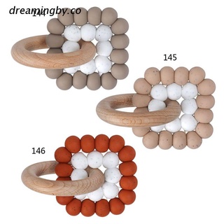 dreamingby.co Baby Nursing Bracelets Silicone Teether Teething Wood Rattles Toys Baby Teether Bracelets Nursing Toys Gift
