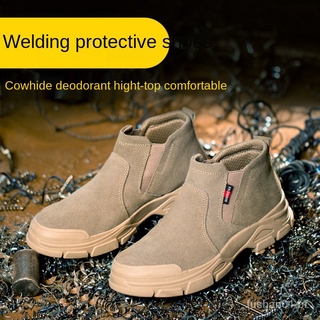 Nuevo estilo de corte alto de acero del dedo del pie de los hombres zapatos de seguridad de arranque Anti-punción Anti-aplastamiento botas de seguridad transpirables mujeres zapatos de trabajo Kasut keselamatan