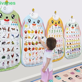 Ivanes niños juguete bebé juguetes de aprendizaje alfabeto educación temprana Audio gráfico de pared punto de lectura gráfico de pared aprendizaje electrónico iluminación cognitiva libro de Audio de voz