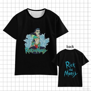 Rick and Morty T-shirt Short Sleeve Tops Rick Morty Casual Loose Black Tee Shirt Halloween Plus Size S-3XL Anime