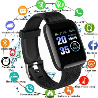 AKONY ⚡venta impactante⚡ 116Plus Reloj De Banda Inteligente Bluetooth Monitor De Presión Arterial De Frecuencia Cardíaca Rastreador De Ejercicios Pulseras Dispositivos Portátiles Podómetros