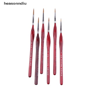 heasonndiu 6 unids/set pinceles de pintura extra fino detalle pincel de pintura miniatura modelo maker herramienta co