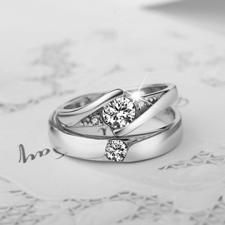 anillos de pareja de circonita estrella 1 par de anillos de promesa de boda 30% joyería de plata de ley