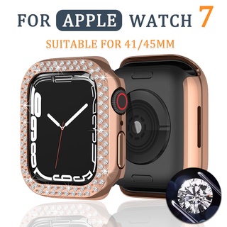 Diamond Case 45mm 41mm for Apple Watch Cover Series 7 6 SE 5 4 3 2 for Iwatch 44mm 40mm 42mm 38mm Bumper Protective 45mm Premium Women Ladies 7 Watch Case 41mm (2)