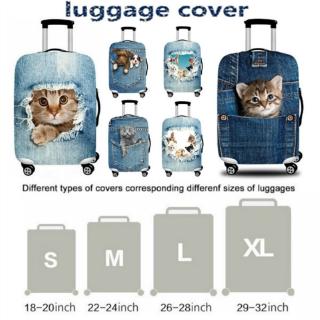 3D gato perro impreso cubierta de equipaje caso accesorios de viaje maleta Protector a prueba de polvo cubiertas ajuste para 18 pulgadas-32 pulgadas