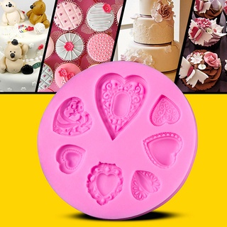 DIY Fondant hacer moldes de silicona en forma de corazón herramienta de decoración de pasteles moldes de Chocolate suministros para hornear