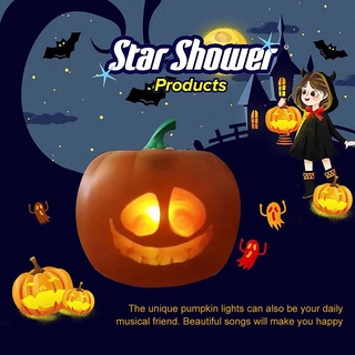 Halloween Flash Talking Singing Animated LED Pumpkin Projection Lamp For Home Party Lantern House Decorations Props BTH