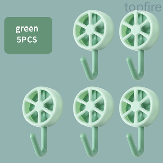 TOPFIRE.5 ganchos de almacenamiento en forma de limón colgadores de pared impermeables soportes adhesivos para cocina baño, verde