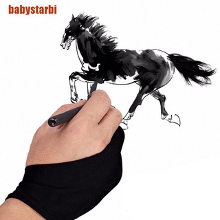 [babystarbi] 1 guante antiincrustante de dos dedos para artista dibujo y bolígrafo tableta gráfica almohadilla
