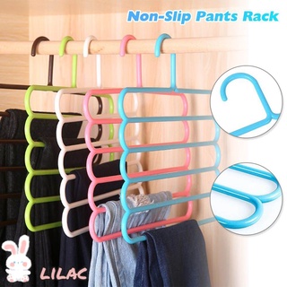 Lilac - percha para pantalones, múltiples capas, 5 capas, para pantalones, armario, organizador de almacenamiento, soporte de ropa, Multicolor (1)