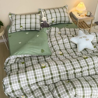 Sábana premium japonesa Xiaohua de cuatro piezas dormitorio estudiante cama de tres piezas individual doble edredón cubierta de la ropa de cama (1)