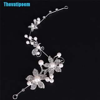 Thevatipoem - diadema de perlas con pedrería de cristal, plata, boda, fiesta, diadema, diadema de novia (9)