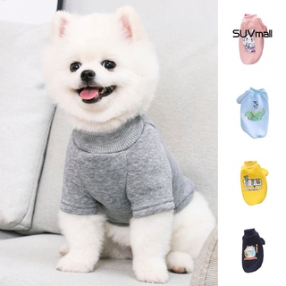 suv- pet sweatershirt impresión de dibujos animados de dos patas de algodón elástico perro blusa para la vida diaria