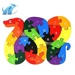 niños niños juguetes de madera alfabeto número construcción rompecabezas forma serpiente divertido rompecabezas digital juego juguetes educativos