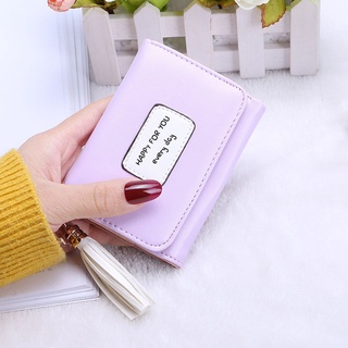 estilo coreano de las mujeres monedero corto bolso plegable borlas cartera titular de la tarjeta (1)