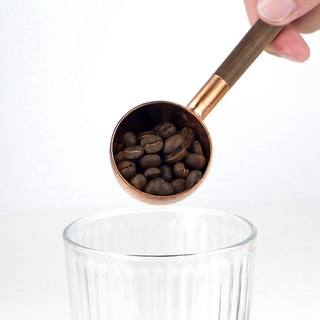 Cuchara de medición de grano de café de madera maciza de cobre cuchara medidora de café en polvo cuchara cuantitativa cuchara medidora 10G (7)