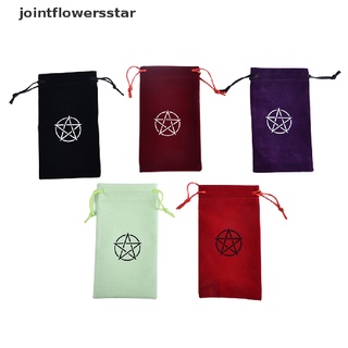 Jsco Pentagram Tarot Tablecloth with Bag Velvet Altar Tarot Cloth Pentacles Mat Star