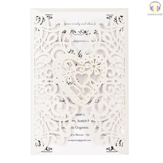[miwo] 20 pzs/tarjeta De invitación De boda/insignia láser con hojas en blanco