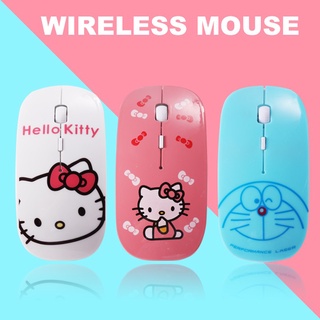 Hello Kitty mouse inalámbrico Ultra delgado 2.4g con estampado De dibujos animados