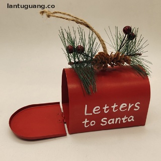[lantuguang] 1pcs cartas navideñas a santa árbol decorativo metal estaño buzón [co]