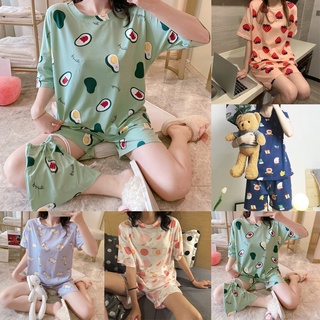 pijama de manga corta con estampado de dibujos animados para mujer/ropa de dormir/ropa de dormir loungewear/juego de pijamas/giott6/