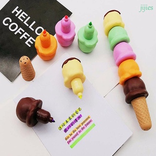 Jijies dibujo resaltado marca pluma papelería escuela oficina suministros escritura herramienta helado resaltador/Multicolor