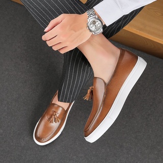 Homens sapatos casuais sapatos de couro de outono sapatos de escritório para homens de condução mocassins confortáveis deslizamento em sapatos de moda de festa