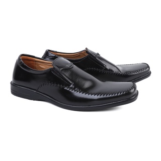 Semi negro cuero Pantofel zapatos brillante Formal Fantopel zapatos de trabajo Ngantor zapatos de oficina