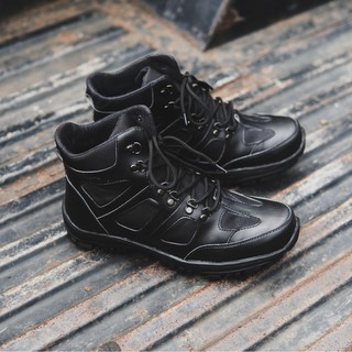 Cocodrilo soportar negro hombres botas de seguridad como punta de hierro trabajo al aire libre seguimiento zapatos de montaña