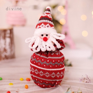 Divina navidad cordón bolsa de fiesta caramelo Santa Claus navidad muñeco de nieve bolsa pequeña