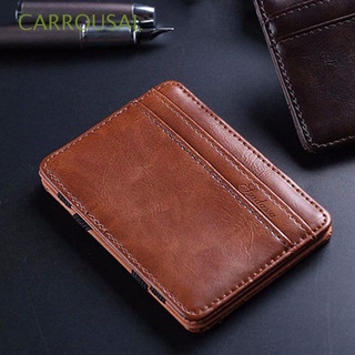 CARROUSAL Slim cuero cartera pequeña bolsa de dinero titular de la tarjeta de crédito Mini hombres moda banco tarjeta de alta calidad monedero/Multicolor