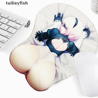 tuilieyfish antideslizante anime sexy chica 3d cadera suave ratón almohadillas con reposamuñecas gaming mousepad co