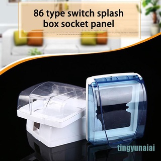 [tingyunaiai] 86 tipo panel de luz zócalo timbre de plástico interruptor de pared impermeable cubierta caja (1)