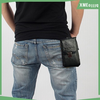 nuevo 5.5/6 pulgadas teléfono celular caso de los hombres cinturón paquete de cintura bolso cremallera bolsa negro (7)
