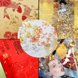 PRE hoja de oro copos de resina epoxi molde de arte decoración de papel de oro rellenos materiales dorado decoración joyería herramienta (9)
