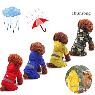 Cr+Chaqueta impermeable con capucha reflectante impermeable para perros/mascotas/cachorro/cachorro/ropa de lluvia