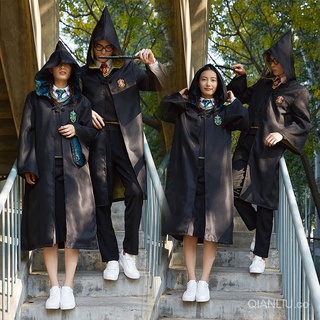 Envío Rápido ! Harry Potter Túnica cosplay Disfraz Cos Hogwarts Gryffindor Slytherin Ravenclaw Lazos Corbata Juego De Rol Vestido De Lujo Niños Adultos