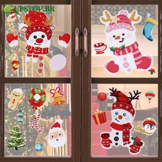 Upstop stickers De pared/ventana De año nuevo/Festival De año nuevo/decoración navideña/papá Noel/reno