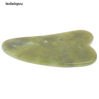 isdeiqsu Gua Sha Natural Green Jade Quartz Crystal Stone Crystal Bodys Massage Board Tool CO
