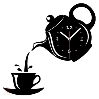 reloj de pared 3d acrílico taza de café teteras arte perfecto decorar moderno reloj colgante de pared para el hogar (1)