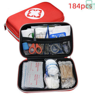 184 pzas juego de primeros auxilios equipo de emergencia con bolsa de almacenamiento para viaje de coche/oficina/hogar/campamento/senderismo (1)