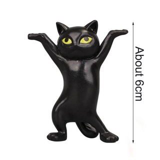 Gato titular de la pluma encantador lindo baile gato hecho a mano caja de juguetes escritorio arena escultura divertida ciega G0W1 (6)