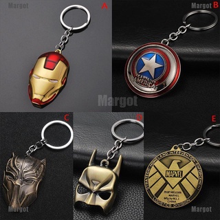 [Margot] Llavero de Metal Marvel vengadores Spider man Iron man máscara llavero juguetes (1)