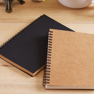 negro bloc de bocetos espiral alambre encuadernado libro de papel dibujo hardback cubierta cuaderno cuaderno en blanco diario papelería