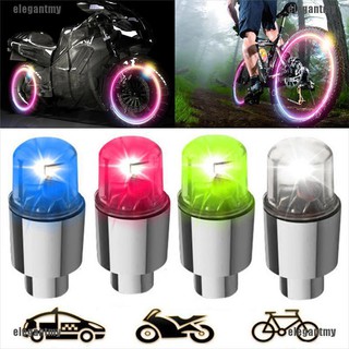 ele 2 piezas de bicicleta de coche de motocicleta rueda neumático válvula tapa flash luz led radios lámpara ae (1)