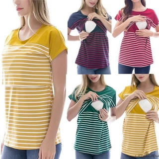 Mujeres embarazadas maternidad moda suelta enfermería Tops lactancia materna blusa T-Shirt