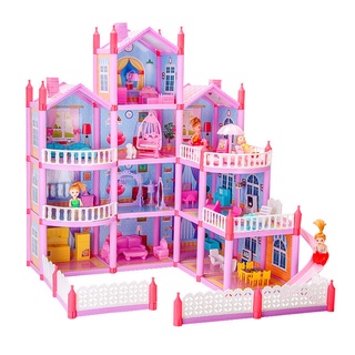 Casa de juegos para niños casa de muñecas casa de muñecas Barbie conjunto de muñecas princesa Castillo de simulación Casa de juguete para niñas (3)