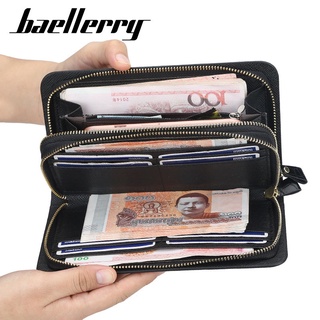 Baellerry nuevo Dompet: cuero largo de los hombres de gran capacidad cartera de negocios Retro teléfono móvil cartera embrague (4)