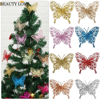 [productos de navidad] 10 adornos de navidad adornos de mariposa hueco de navidad para árbol de navidad