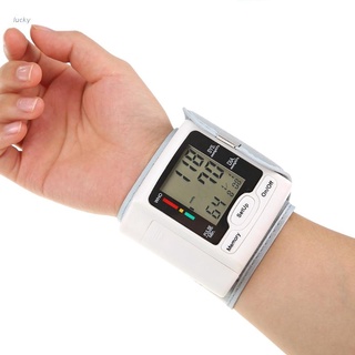 lucky& monitor de presión arterial brazo con bomba de presión automática pantalla digital ritmo cardiaco irregular (pilas no incluidas)